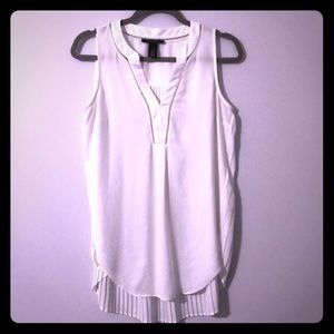 White House Black Market White Sleeveless Blouse